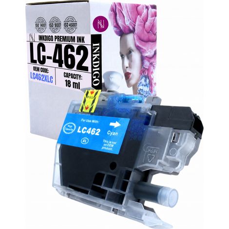 Inchiostro Inkdigo LC462C compatibile con Brother MFC-J2340DW e MFC-J3540DW, certificato TÜV. (1/5)