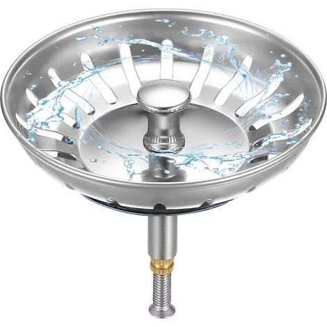 Filtro per lavello da cucina Ø 79 mm, 1 pezzo, scarico per lavello da cucina regolabile in altezza, scarico per lavello da cucina in acciaio inox 304, scarico per lavello Crezuo