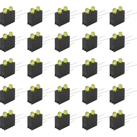 Lot de 100 supports de lampe LED à double trou de 3 mm avec base, accessoires indicateurs industriels, lumière jaune