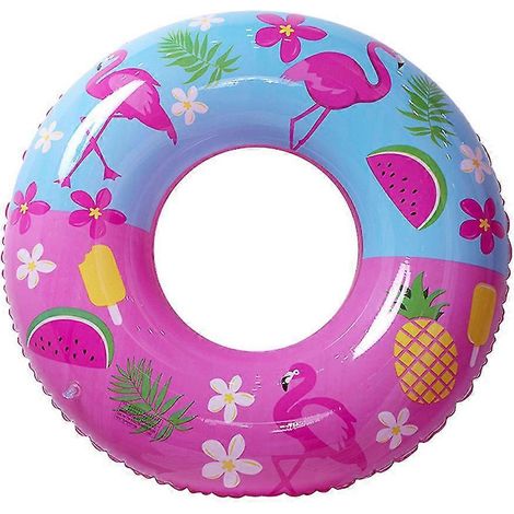 Bouée gonflable pour piscine, 1 unité, à motif flamant rose, en PVC, accessoire flottant destiné aux activités aquatiques récréatives.-AquaForge (1/2)