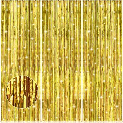 3 pezzi - Tenda glitterata - 100x250 cm - Tenda per feste - Tenda metallizzata - Decorazione per feste - Tenda per porta - Sfondo - Decorazione per compleanno - Glitter (1/5)
