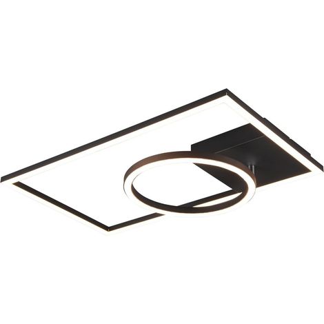 VERSO PLAFONIERA LED NERA CON SNODO ED INTENSITA' REGOLABILE CON INTERRUTTORE L. 63CM. incl. LED 24W, 3.000K, 2.400Lumen (1/3)