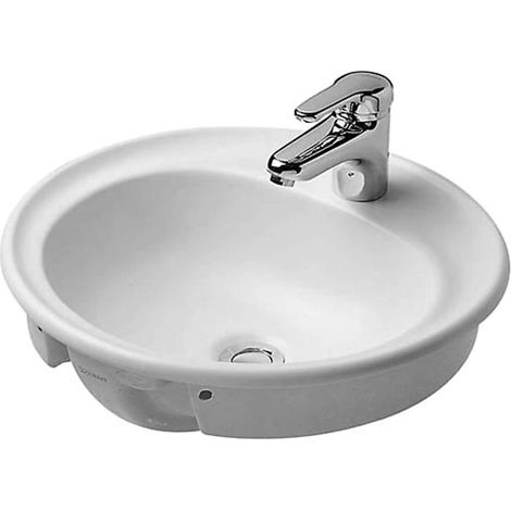 DURAVIT MANUA lavabo incasso con troppopieno zona rubinetteria d : 480mm 1 foro rubinetteria bianco (1/3)