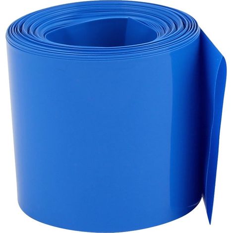 Gaine Thermorétractable Emballage Batterie PVC Tuyau Tube 70mm Plat Largeur pour 18650 Puissance Fourniture 5,5m Long Bleu (1/2)