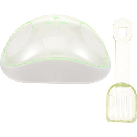 1 Set Hamsterbadewanne mit Sand für Kleintiere, praktisches Badezimmer für Rennmäuse und Hamster, Zubehör und leicht zu reinigen, grüne Farbe (1/5)