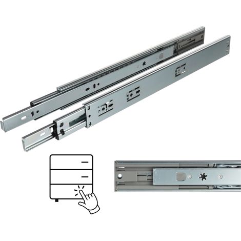 Guide à billes à ouverture par poussée H45, extension totale 400 mm, 35 kg, Riex NB51 (1/5)