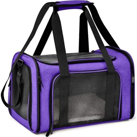 [NON UTILIZZATO] Grande borsa trasportino viola per animali domestici, 45 cm x 30 cm x 30 cm, 1 borsa trasportino pieghevole per cani e gatti