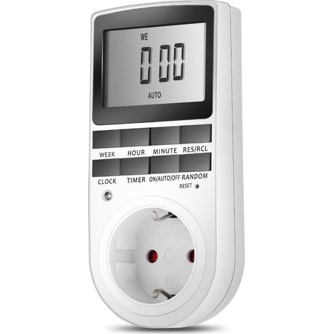 Prise Programmable Digitale - Minuterie Numérique Hebdomadaire, Écran LCD, Économie d'Énergie (1 Pack) (1/5)