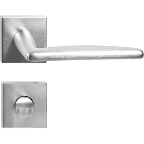 DOMINO Poignée de porte EASY QR SLIM M4 WC Poignée avec rosace WC Chromé satiné (1/5)