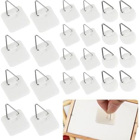 45 Pcs Crochet Adhesif Mural, Accroche Tableau Adhesif, Attache Cadre Adhésif, Accroche Tableau Mural Invisibles, Accroche Tableau sans Percer Crochet Autocollant pour Suspension de Photos Tableaux (1/4)