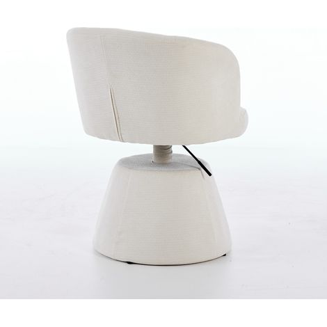 Tabouret de bar réglable en hauteur, pivotant à 360°, chaise ronde rembourrée en chenille moderne, siège ergonomique pour coiffeuse, cuisine, îlot et pub, lot unique, coloris crème et beige, DE1878BG (1/5)