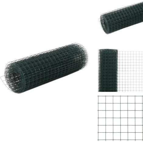 Grillage Acier avec revêtement en PVC 10x0,5 m Vert - Grillage - Grillages - Clôture - Clôtures (1/4)