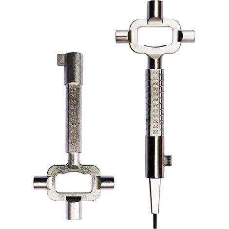 Lot de 2 clé d'armoires électriques - Outil d'ouverture de porte - Clé universelle (1/5)