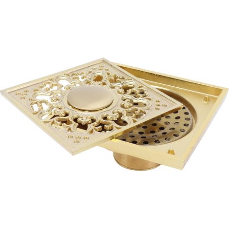 Ensemble de bonde de sol dorée pour salle de bain et toilettes, accessoire de crépine anti-odeurs et anti-obstruction (type peu profond)