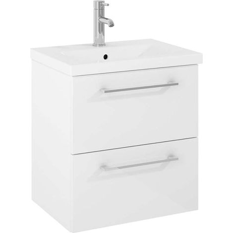 Jika Ponta - Mobile lavabo, 50x53x38 cm, 2 cassetti, bianco H40J5214025001 (1/2)