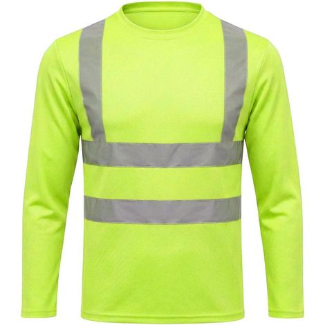 Warnschutz T-Shirt atmungsaktiv reflektierend für Arbeitskleidung Gelb XL (1/5)