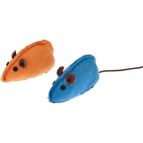 Jouet souris en toile pour chats 2 pièces
