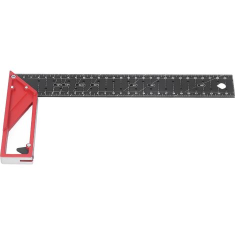 Équerre de menuiserie multi-angle professionnelle en alliage d'aluminium en forme de L, règle à tracer pour menuisier, 30 cm / 11,8 pouces (1/5)