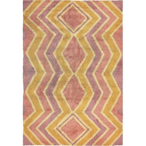 Tappeto cotone stile moderno 160 x 230 cm fantasia geometrica multicolore Canakkale
