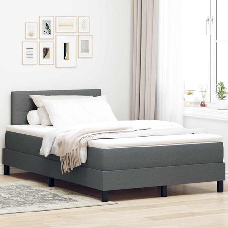 Boxspringbett mit Matratze Dunkelgrau 120 x 190 cm Stoff vidaXL (1/5)