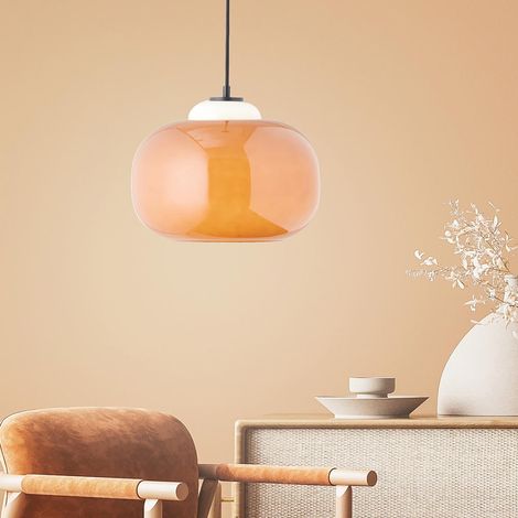 Brilliant Blop Pendelleuchte 30cm orange Glas/Metall 1x A60, E27, 60 W, Geeignet für Normallampe (nicht enthalten) (1/5)