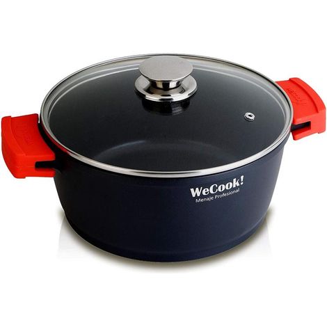 wecook cazuela alta 8 cm ø16 cm+tapa cristal ecostone 5 mm 10016
