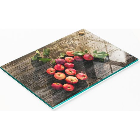 Tabla de cocina decorativa de cristal para cortar manzanas en la mesa, 80x52 cm