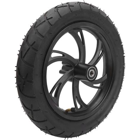 Pneu de rechange en caoutchouc pour trottinette électrique de 12 pouces avec moyeu de roue, 12 1/2 x 2 1/4 pouces (1/5)