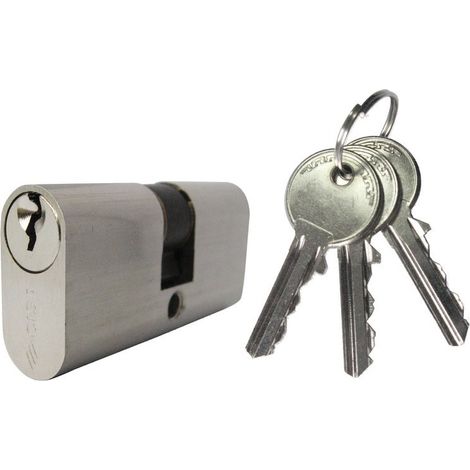 Cylindre double entrée ovale 30x30 mm laiton nickelé - CISA - CIS08210.02