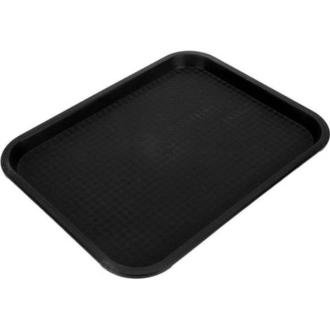 Vassoio rettangolare per fast food, base antiscivolo, 35 x 27 cm, nero (1/5)