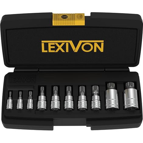 Torx Male Socket Set  XZN 12-Point Socket in S2 Steel  Set of 10 Pieces M4 to M18 with Torx Storage Box (LX-145) (1/3)