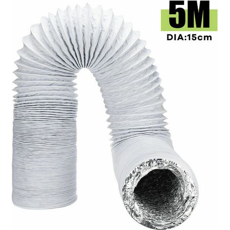 Manguera de ventilación flexible GABRIELLE de 15 cm y 5 m para aire acondicionado.
