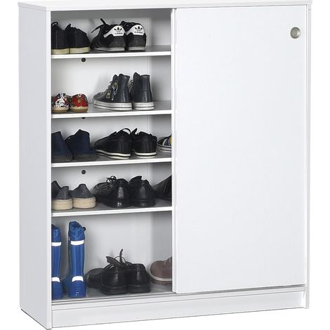 Zapatero 2 Puertas Corrediza 105X92X38 Blanco (1/3)
