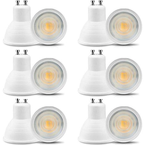 12 ampoules LED GU10 6 W, blanc chaud 3000 K, non dimmables, faisceau concentré, angle de faisceau de 30°