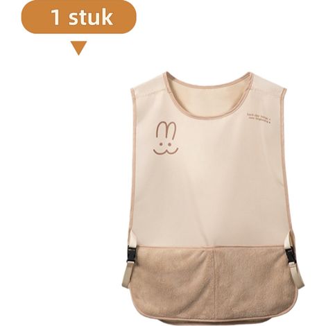 tablier style cardigan - Imperméable et résistant à l'huile - Comprend une petite serviette - Tablier sans manches - Usage cuisine et domestique - Haute qualité - Couleur crème (1/5)