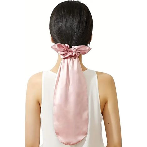 Bonnet de nuit long en soie synthétique pour femmes, avec design en queue de cheval, spécialement conçu pour protéger les cheveux lo (1/4)