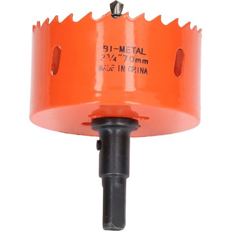 Scie cloche bimétallique HSS avec arbre robuste pour la fabrication de planches de Cornhole en bois, PVC et métal, 70 mm (2 3/4 po). (1/5)
