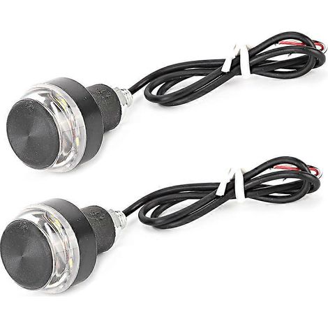 Clignotants de guidon à LED pour moto, 12 V CC, blanc/jaune, clignotant, feu de position latéral