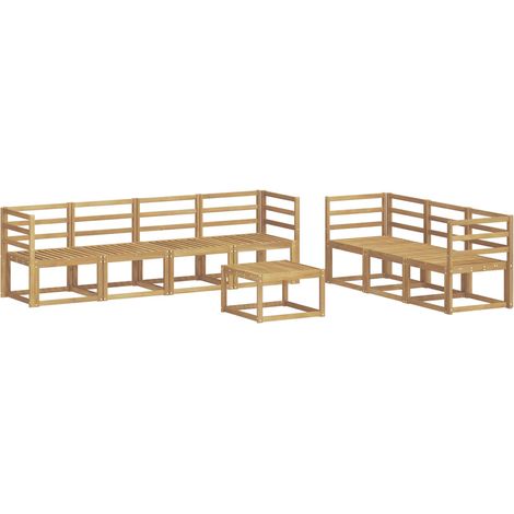 Outdoor Sofa Set 8 pcs White 59 x 59 x 37 cm Solid Acacia Wood vidaXL (1/5)