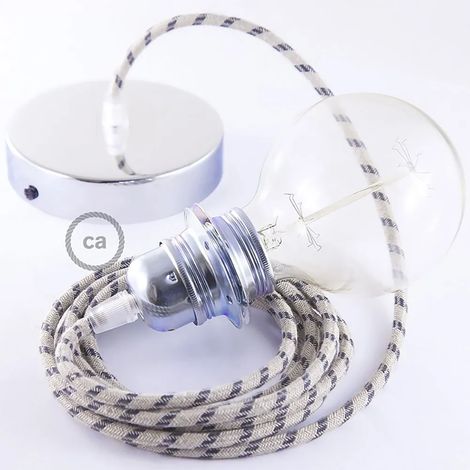 Hängelampe creative cables rd54 stripes Textil Kupfer 2m (1/3)