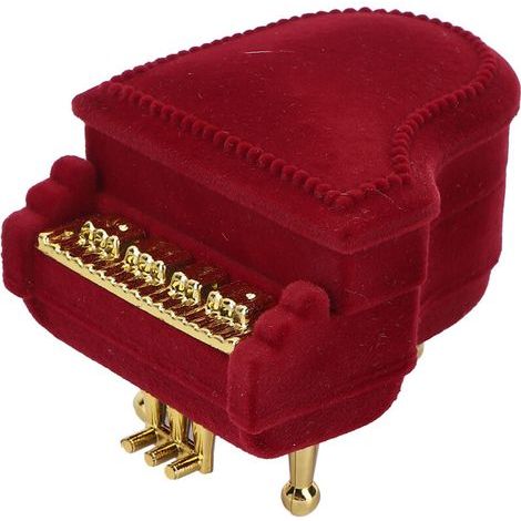 Boîte à bijoux portable en forme de piano pour boucles d'oreilles, colliers et bagues - Idéale pour voyage et cadeau (1/5)