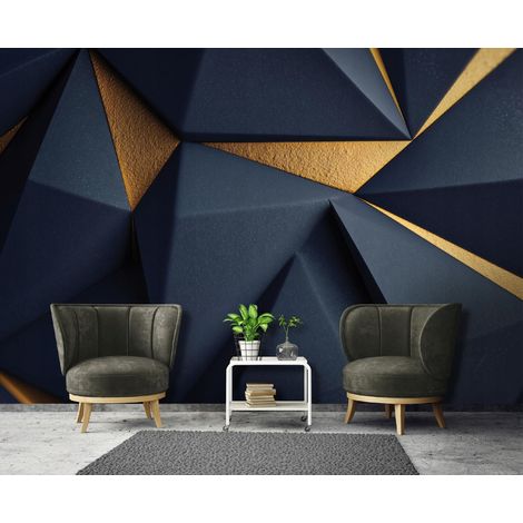 Fototapete Abstrakt Geometrisch, für Wohnzimmer und Schlafzimmer, 150 x 105 cm – Komplettset inkl. Kleister & Anleitung (1/5)