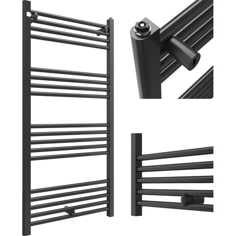 Radiateur Salle de Bain Granitan Puerto 60x120cm Noir Sèche-Serviettes 551W (1/5)