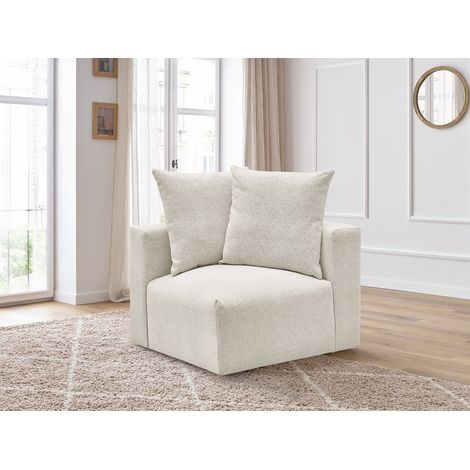 BOBOCHIC - Angle pour canapé modulable VOLTAIRE tissu chiné Angle gauche Blanc (1/5)