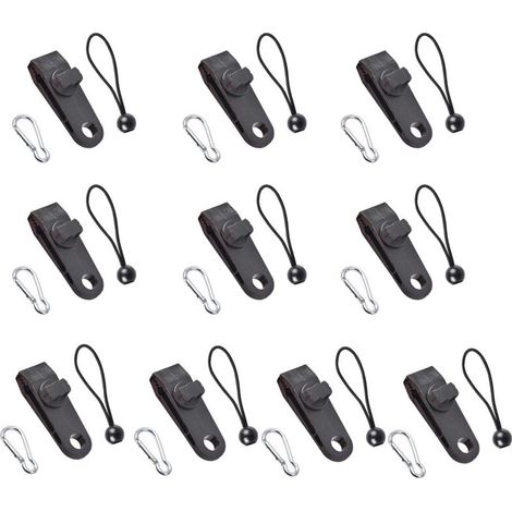12 pièces pinces de bâche ensemble de pinces de bâche robustes pince d'auvent instantanée pour bâche tente caravane couverture d'ombre de jardin noir (12) (1/5)