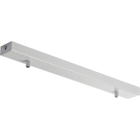 Binario Rettangolare Multicavo 2 Luci In Ferro Laccato Bianco 50 Cm