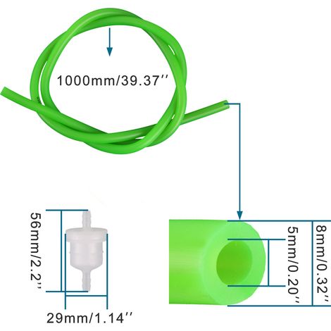 GOOFIT Motorradvergaser-Kraftstoffleitung mit Kraftstofffilter-Haltefeder, 100 cm lang, 8 mm Außendurchmesser, 4 mm Innendurchmesser. (1/4)