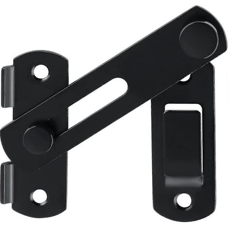 Verrou de porte plus épais, noir, petit verrou à goupille pour porte coulissante en bois, pour portes intérieures et de jardin, en acier inoxydable