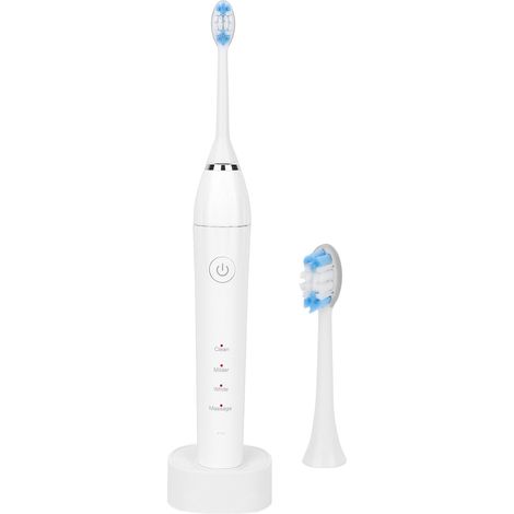 Brosse à dents électrique pour adultes, rechargeable par USB, étanche IPX7, haute fréquence, blanche (1/5)