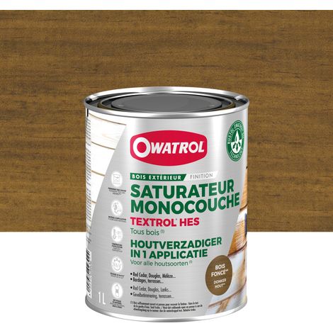 Owatrol – Saturateur monocouche TEXTROL® HES pour bois tendre – 1 litre – Protection anti-UV – Satiné-mat – Application extérieure